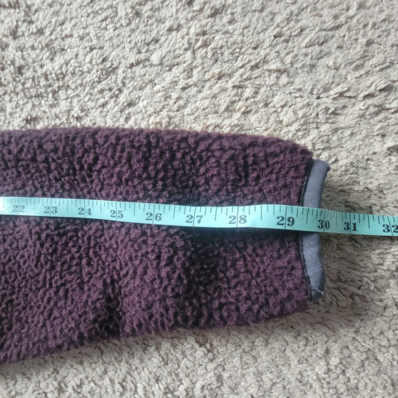 Carhartt Fleece Snap Pullover Mens XL Sherpa Relaxed Fit Jacket Grey Plum - Picture 7 of 13